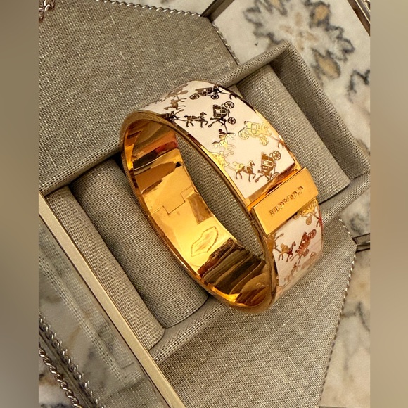 Coach Jewelry - Coach Gold and Cream Carriage Bracelet